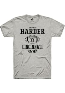 Jonathan Harder  Cincinnati Bearcats Ash Rally NIL Sport Icon Short Sleeve T Shirt