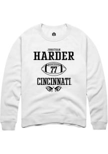 Jonathan Harder  Rally Cincinnati Bearcats Mens White NIL Sport Icon Long Sleeve Crew Sweatshirt