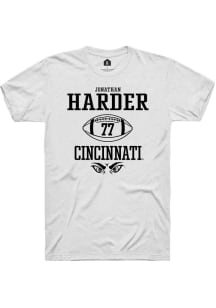 Jonathan Harder  Cincinnati Bearcats White Rally NIL Sport Icon Short Sleeve T Shirt