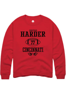 Jonathan Harder  Rally Cincinnati Bearcats Mens Red NIL Sport Icon Long Sleeve Crew Sweatshirt