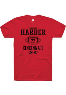 Jonathan Harder  Cincinnati Bearcats Red Rally NIL Sport Icon Short Sleeve T Shirt