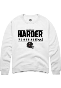 Jonathan Harder  Rally Cincinnati Bearcats Mens White NIL Stacked Box Long Sleeve Crew Sweatshir..