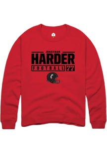 Jonathan Harder  Rally Cincinnati Bearcats Mens Red NIL Stacked Box Long Sleeve Crew Sweatshirt