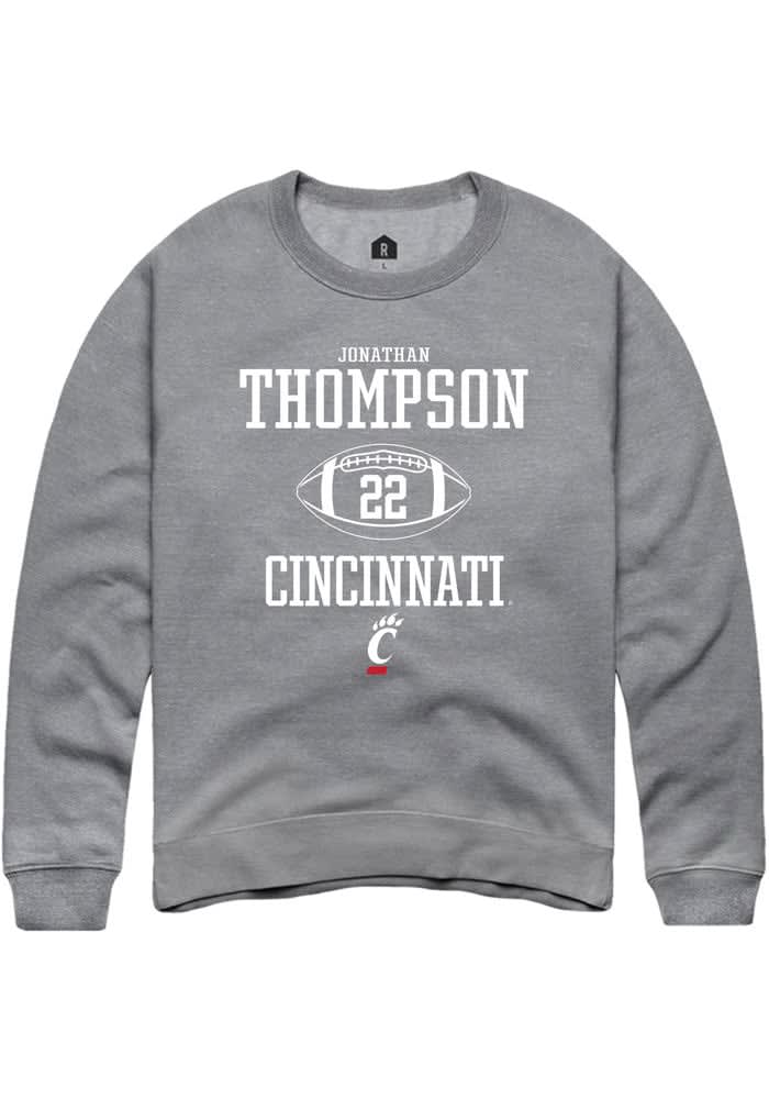 Jonathan Thompson  Rally Cincinnati Bearcats Mens Graphite NIL Sport Icon Long Sleeve Crew Sweat..