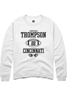 Jonathan Thompson  Rally Cincinnati Bearcats Mens White NIL Sport Icon Long Sleeve Crew Sweatshi..