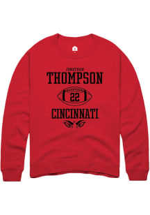 Jonathan Thompson  Rally Cincinnati Bearcats Mens Red NIL Sport Icon Long Sleeve Crew Sweatshirt