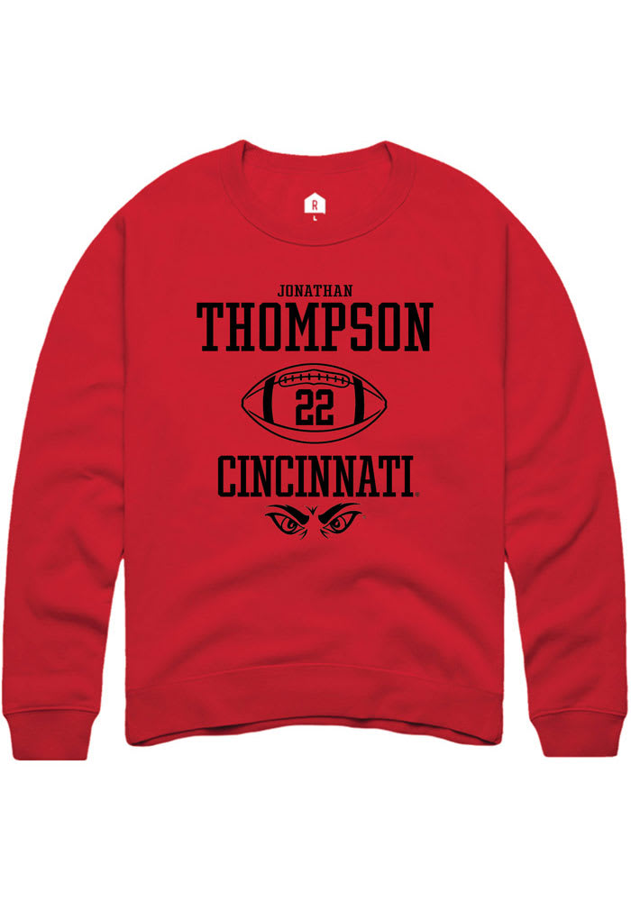 Jonathan Thompson Rally Cincinnati Bearcats Mens Red NIL Sport Icon Long Sleeve Crew Sweatshirt