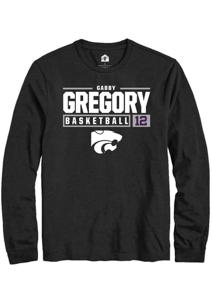 Gabriella Gregory K-State Wildcats Black Rally NIL Stacked Box Long Sleeve T Shirt