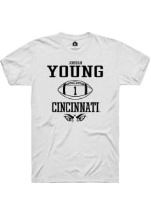 Jordan Young  Cincinnati Bearcats White Rally NIL Sport Icon Short Sleeve T Shirt