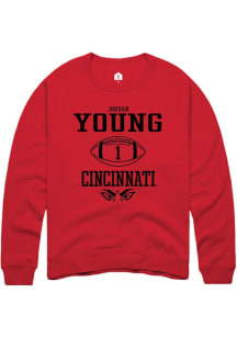 Jordan Young  Rally Cincinnati Bearcats Mens Red NIL Sport Icon Long Sleeve Crew Sweatshirt