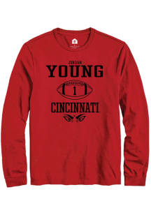 Jordan Young  Cincinnati Bearcats Red Rally NIL Sport Icon Long Sleeve T Shirt