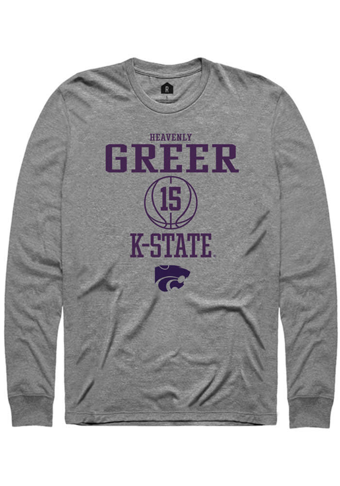 Heavenly Greer K-State Wildcats Grey Rally NIL Sport Icon Long Sleeve T Shirt