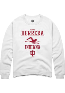 Harrison Herrera Rally Mens White Indiana Hoosiers NIL Sport Icon Crew Sweatshirt