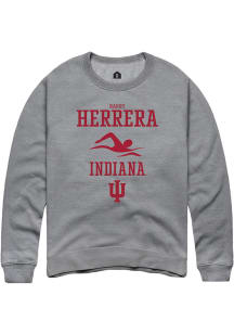 Harrison Herrera Rally Mens Graphite Indiana Hoosiers NIL Sport Icon Crew Sweatshirt