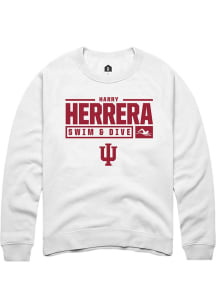 Harrison Herrera Rally Mens White Indiana Hoosiers NIL Stacked Box Crew Sweatshirt