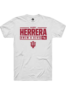 Harrison Herrera White Indiana Hoosiers NIL Stacked Box Short Sleeve T Shirt