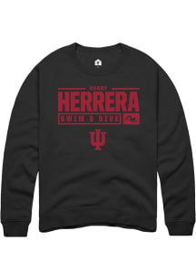 Harrison Herrera Rally Mens Black Indiana Hoosiers NIL Stacked Box Crew Sweatshirt