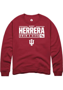 Harrison Herrera Rally Mens Red Indiana Hoosiers NIL Stacked Box Crew Sweatshirt