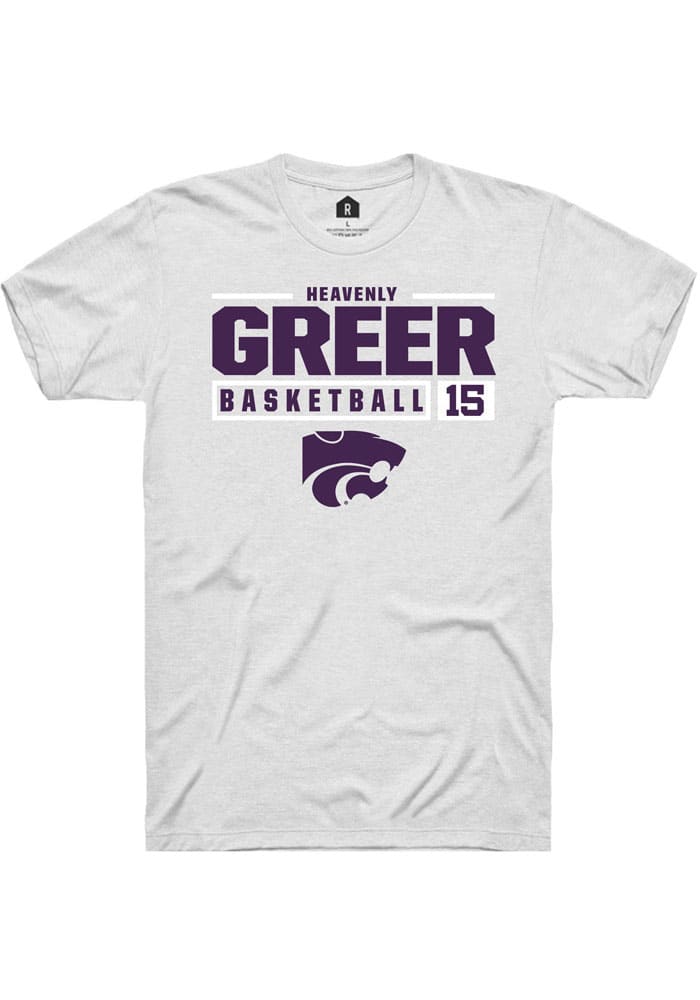 Heavenly Greer K-State Wildcats White Rally NIL Stacked Box Short Sleeve T Shirt