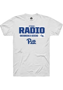 Ethan Radio White Pitt Panthers NIL Stacked Box Short Sleeve T Shirt