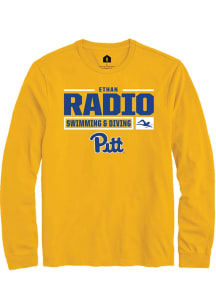 Ethan Radio Rally Mens Gold Pitt Panthers NIL Stacked Box Tee