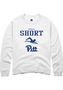 Nikolas Short  Rally Pitt Panthers Mens White NIL Sport Icon Long Sleeve Crew Sweatshirt