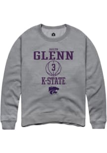 Jaelyn Glenn Rally Mens Graphite K-State Wildcats NIL Sport Icon Crew Sweatshirt