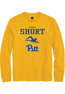 Nikolas Short Rally Mens Gold Pitt Panthers NIL Sport Icon Tee