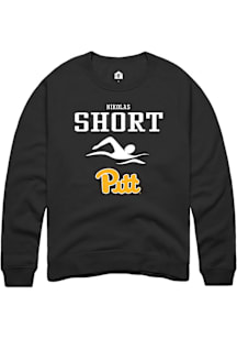 Nikolas Short  Rally Pitt Panthers Mens Black NIL Sport Icon Long Sleeve Crew Sweatshirt