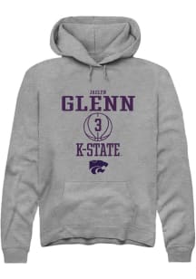 Jaelyn Glenn Rally Mens Graphite K-State Wildcats NIL Sport Icon Hooded Sweatshirt