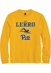 Paul Lerro Rally Mens Gold Pitt Panthers NIL Sport Icon Tee