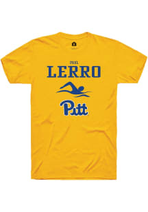 Paul Lerro Gold Pitt Panthers NIL Sport Icon Short Sleeve T Shirt