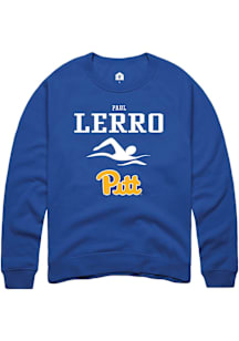 Paul Lerro  Rally Pitt Panthers Mens Blue NIL Sport Icon Long Sleeve Crew Sweatshirt
