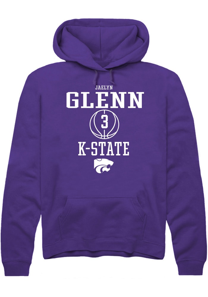 Jaelyn Glenn Rally K-State Wildcats Mens Purple NIL Sport Icon Long Sleeve Hoodie