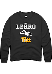 Paul Lerro  Rally Pitt Panthers Mens Black NIL Sport Icon Long Sleeve Crew Sweatshirt