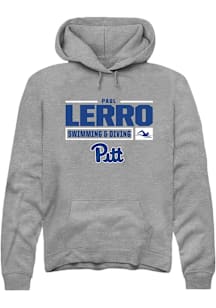 Paul Lerro  Rally Pitt Panthers Mens Graphite NIL Stacked Box Long Sleeve Hoodie