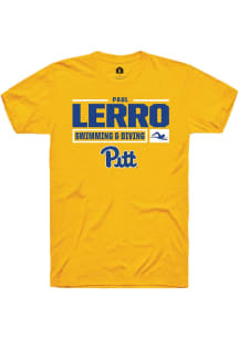 Paul Lerro Gold Pitt Panthers NIL Stacked Box Short Sleeve T Shirt