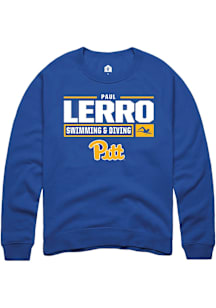 Paul Lerro  Rally Pitt Panthers Mens Blue NIL Stacked Box Long Sleeve Crew Sweatshirt