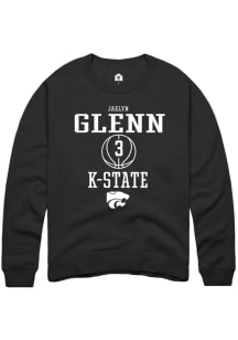 Jaelyn Glenn Rally Mens Black K-State Wildcats NIL Sport Icon Crew Sweatshirt