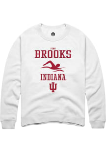 Finn Brooks Rally Mens White Indiana Hoosiers NIL Sport Icon Crew Sweatshirt