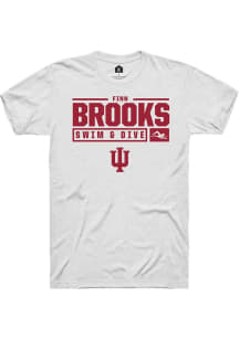 Finn Brooks White Indiana Hoosiers NIL Stacked Box Short Sleeve T Shirt