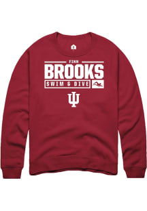 Finn Brooks Rally Mens Red Indiana Hoosiers NIL Stacked Box Crew Sweatshirt