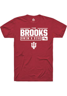 Finn Brooks Red Indiana Hoosiers NIL Stacked Box Short Sleeve T Shirt