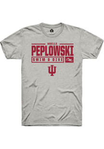 Noelle Peplowski Ash Indiana Hoosiers NIL Stacked Box Short Sleeve T Shirt