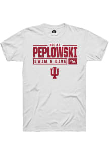 Noelle Peplowski White Indiana Hoosiers NIL Stacked Box Short Sleeve T Shirt