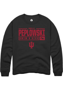 Noelle Peplowski Rally Mens Black Indiana Hoosiers NIL Stacked Box Crew Sweatshirt