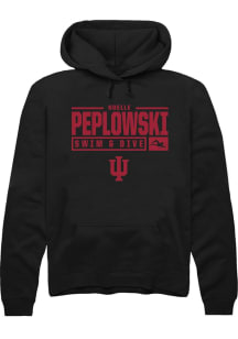 Noelle Peplowski Rally Mens Black Indiana Hoosiers NIL Stacked Box Hooded Sweatshirt