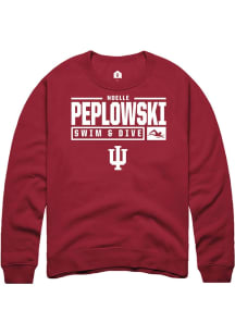 Noelle Peplowski Rally Mens Red Indiana Hoosiers NIL Stacked Box Crew Sweatshirt