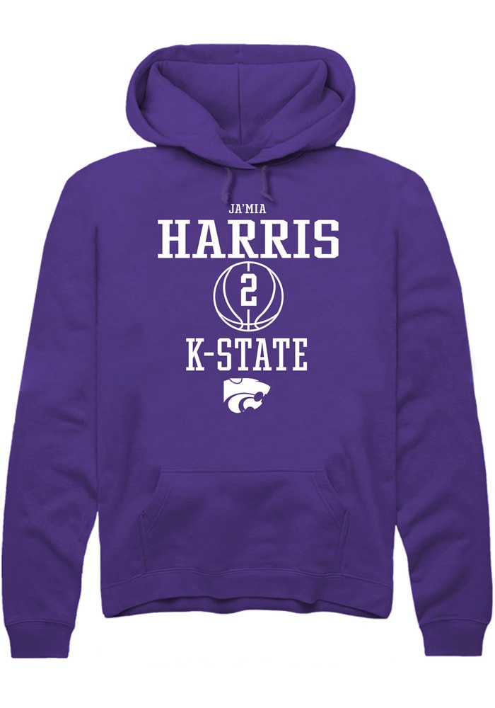 Jamia Harris Rally K-State Wildcats Mens Purple NIL Sport Icon Long Sleeve Hoodie