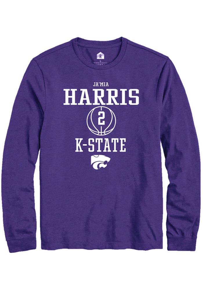 Jamia Harris K-State Wildcats Purple Rally NIL Sport Icon Long Sleeve T Shirt